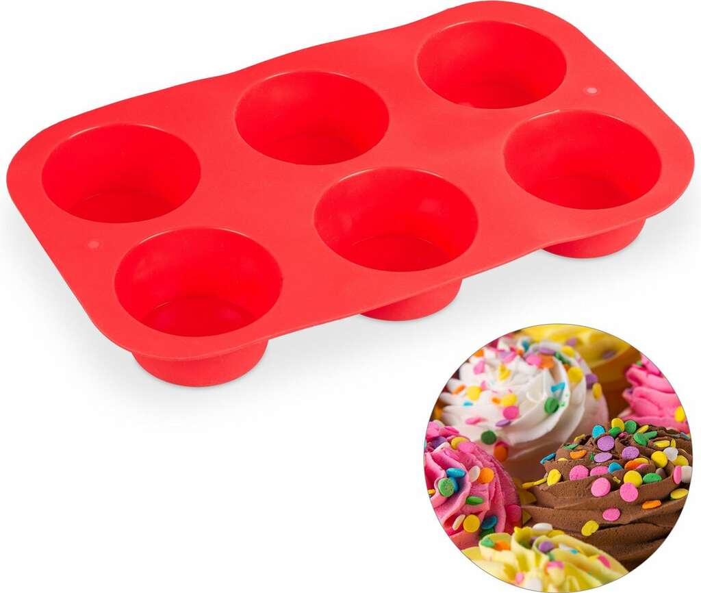 toezicht houden op maag Varen Chef99 | relaxdays muffin bakvorm - siliconen - muffinvorm - cupcake  vormpjes - 6 stuks
